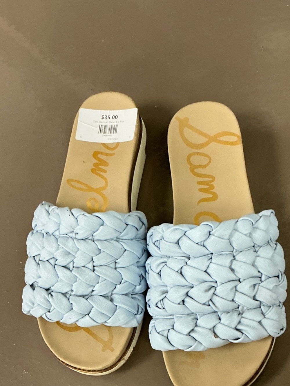 Sam Edelman Light Blue Braided Slide Sandals - Women